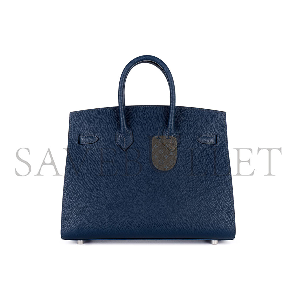 HERMES MASTER BIRKIN 25 EPSOM LEATHER ROYAL BLUE SILVER BUCKLE BAG 1274381 (25*20*13cm)